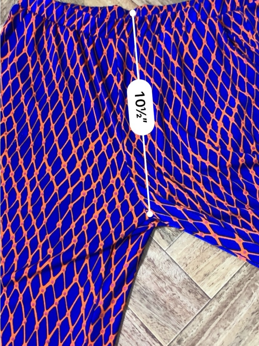 NICO LA Wide Leg Pants L Blue Orange Geometric Pull On Stretch Knit - Picture 13 of 15